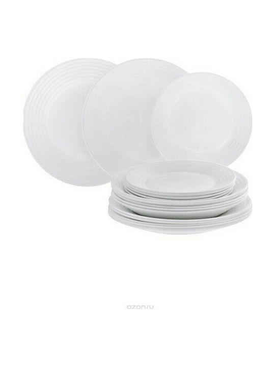 Luminarc Harena Σερβίτσιο Πιάτων από Πορσελάνη Λευκό 18τμχ