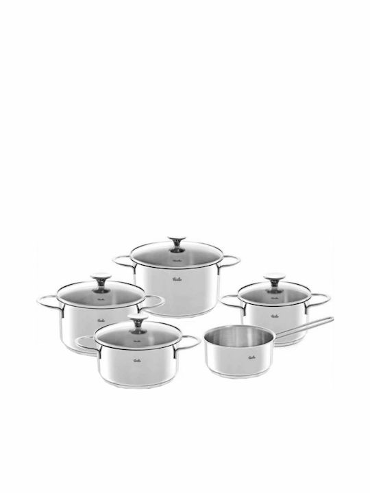 Fissler Copenhagen Σετ Κατσαρόλες από Ανοξείδωτο Ατσάλι Ασημί 5τμχ