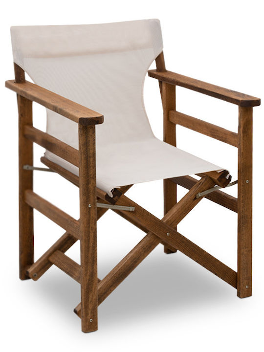 Καρέκλα Σκηνοθέτη Ξύλινη Queen Καρυδί / Εκρού 61x57x86εκ.