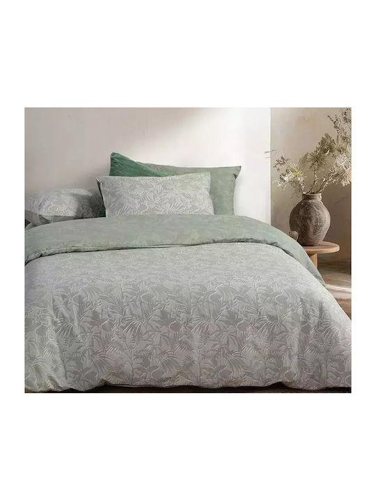Nef-Nef Homeware Σετ Σεντόνια Υπέρδιπλα με Λάστιχο 160x200+35εκ. Dazier Green 4τμχ