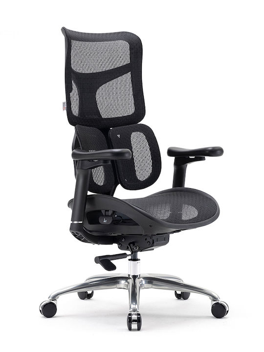 Καρέκλα Γραφείου με Ρυθμιζόμενα Μπράτσα Doro S100 Μαύρη Sihoo